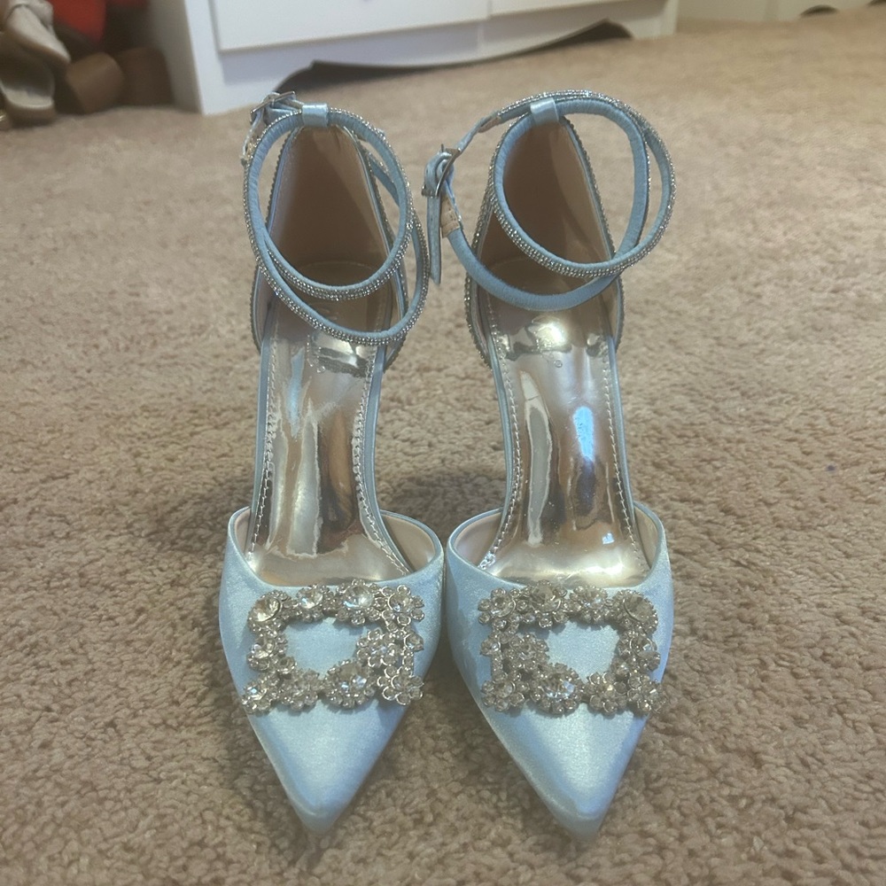 Elegant & Strappy Bridal Blue Women's Heels (Perfect for Brides!!!)